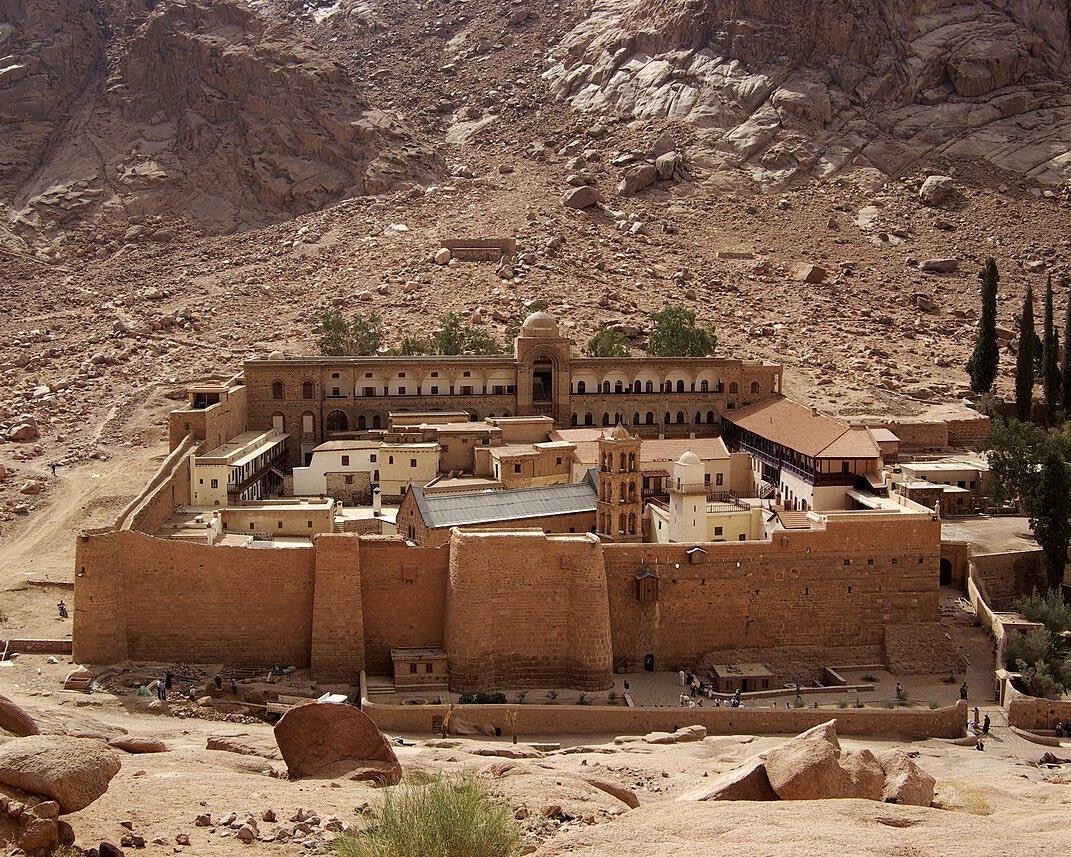 Saint Catherine’s Monastery surrounded by the mountains of South Sinai