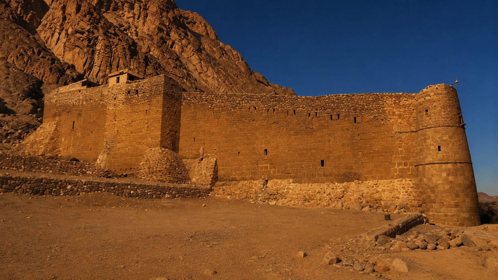 Exterior wall of Saint Catherine’s Monastery